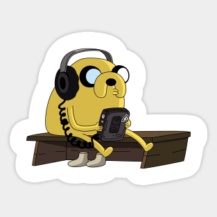 jake the dog listening music Sticker